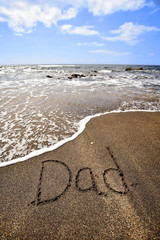 dad written in sand