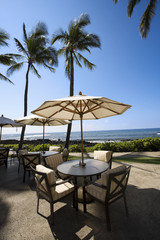 chairs and umbrella on the beach