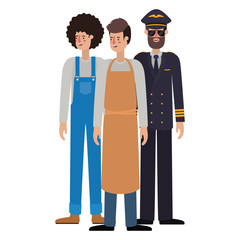 group of professionals avatar character