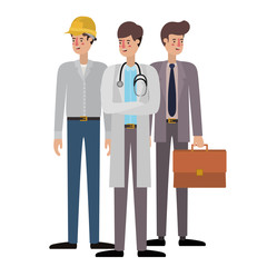 group of professionals avatar character