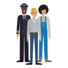 group of professionals avatar character