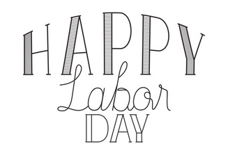 happy labor day label isolated icon