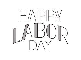 happy labor day label isolated icon