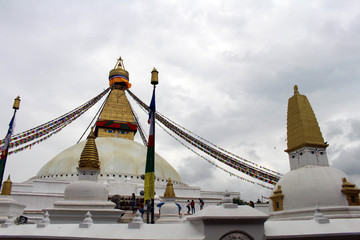 The giant magnificent stupa of Boudhanath in Kathmandu