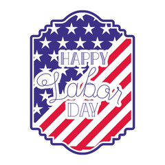 american shield happy labor day isolated icon