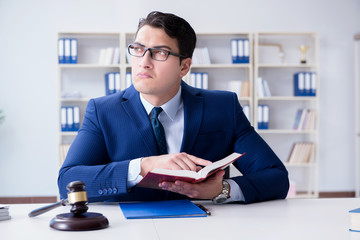 Lawyer working in his office