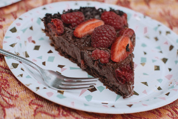 Strawberry raspberry tart