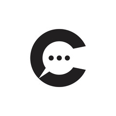 letter c talk symbol logo vector