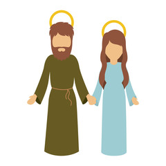 Mary and joseph cartoon of holy night design