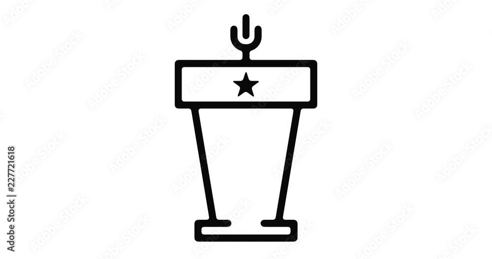 Poster speech line icon motion graphic animation with alpha channel.