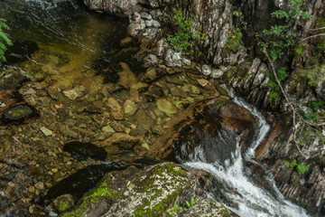 Naklejka na ściany i meble Zhigalan river, waterfall, landscape paint, Kvarkush, Ural, Russia