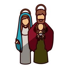 Fototapeta premium Mary joseph and jesus of holy night design