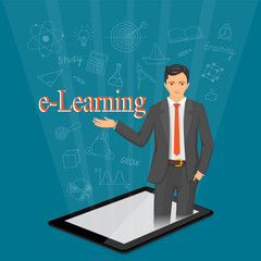 e-learning with virtual man in the tablet