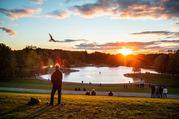 Montreal Beaver lake in Autumn