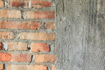 half Brick wall and half concrete texture