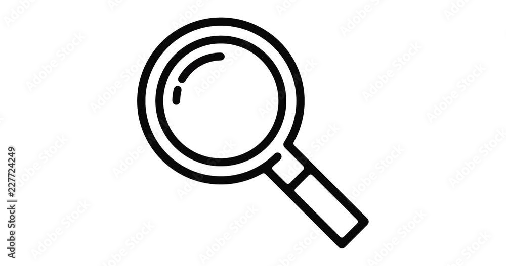 Poster searching line icon motion graphic animation with alpha channel.