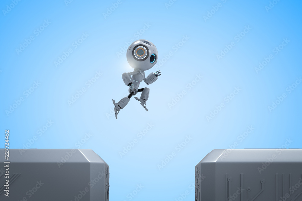 Poster mini robot jump across