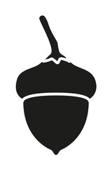 Black and white acorn silhouette