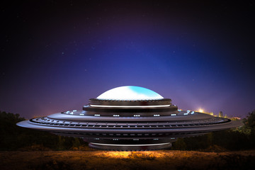 ufo or alien spaceship © phonlamaiphoto