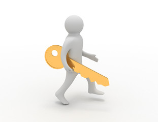 3d man with key