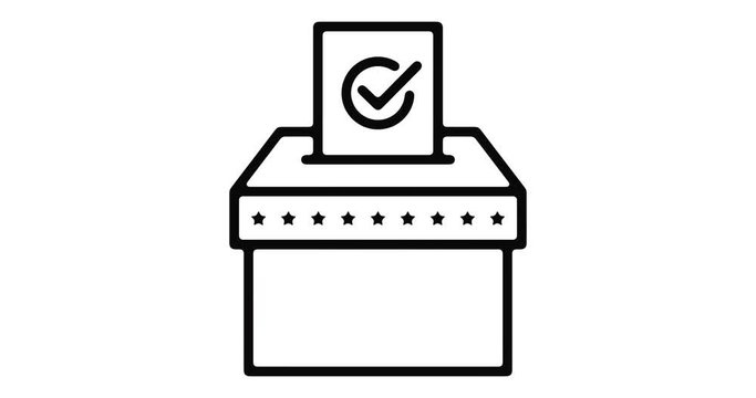 Voting line icon motion graphic animation with alpha channel.