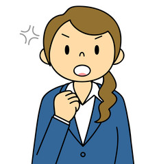 女性　OL　事務員　ガッツポーズ
