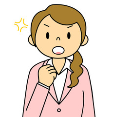 女性　OL　事務員　ガッツポーズ