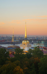 Obraz premium Beautiful photo view from above of St. Petersburg