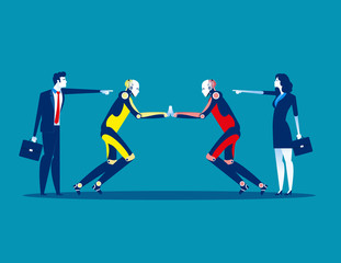Proxy war. Competition robot technology. Concept business technology vector illustration, Flat business style, Cartoon character design.