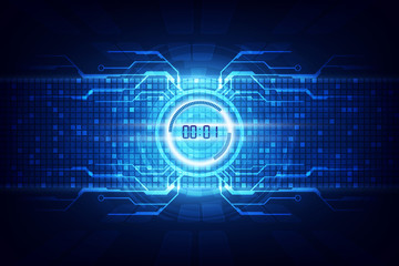 Obraz premium Abstract Futuristic Technology Background with Digital number timer concept and countdown, vector transparent