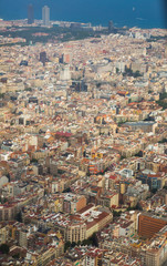 Fototapeta na wymiar Residential area of Barcelona in Spain