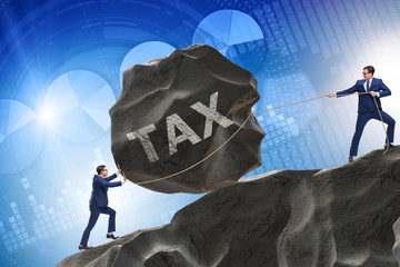 Business concept of tax payments burden