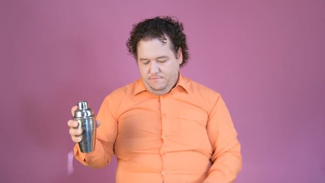 Funny bartender and cocktail 