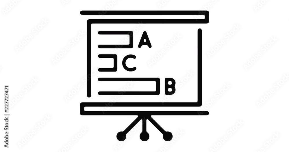 Poster statistics line icon motion graphic animation with alpha channel.