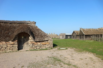 Medieval village in viking ring castle Eketorp, Oland, Sweden