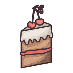 Isolated cake of bakery design