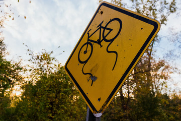 Yellow Bike Sign