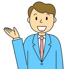 男性　ビジネスマン　ご案内