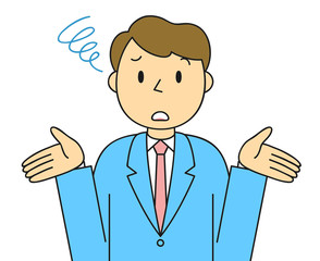 男性　ビジネスマン　お手上げ