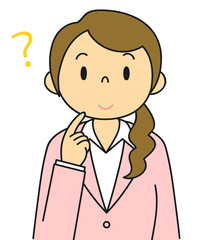 女性　OL　事務員　疑問　考える