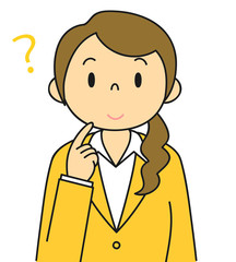 女性　OL　事務員　疑問　考える