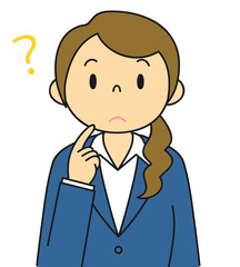 女性　OL　事務員　疑問　考える