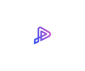 letter P media logo design template