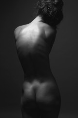 black and white photography of nude girl