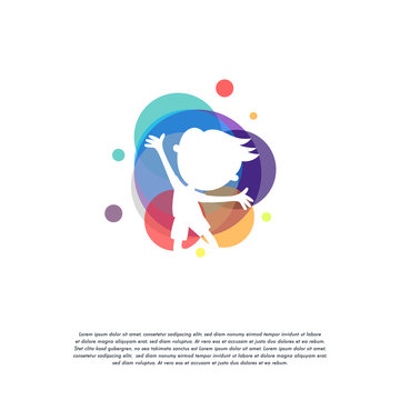 Colorful Kids Play logo vector, Children logo designs template, design concept, logo, logotype element for template
