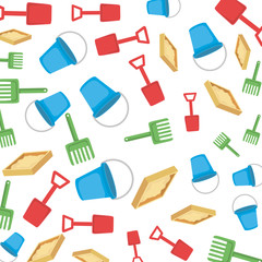 plastic sand buckets and toys pattern