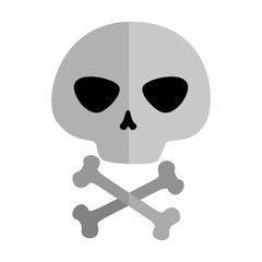 happy halloween skull with bones crossed