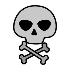 happy halloween skull with bones crossed