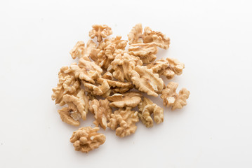 Pile of shells walnuts