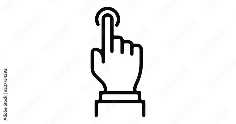 Poster touchscreen line icon motion graphic animation with alpha channel.